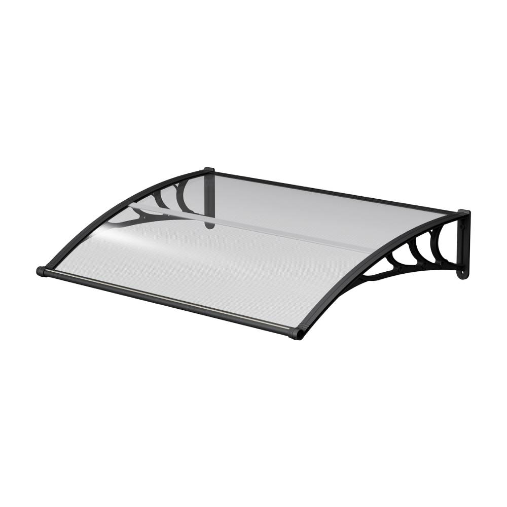 Grey Outdoor Door Canopy Window Awning With Drainage Channel 100/120/150/200cm W X 100cm D | 150cm | Grey