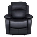 Manual Recliner Sofa 1 Seater Faux Leather | Black