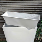 Long Zinc Galvanised Tall Trough Planter | 90cm x 30cm x 60cm | White