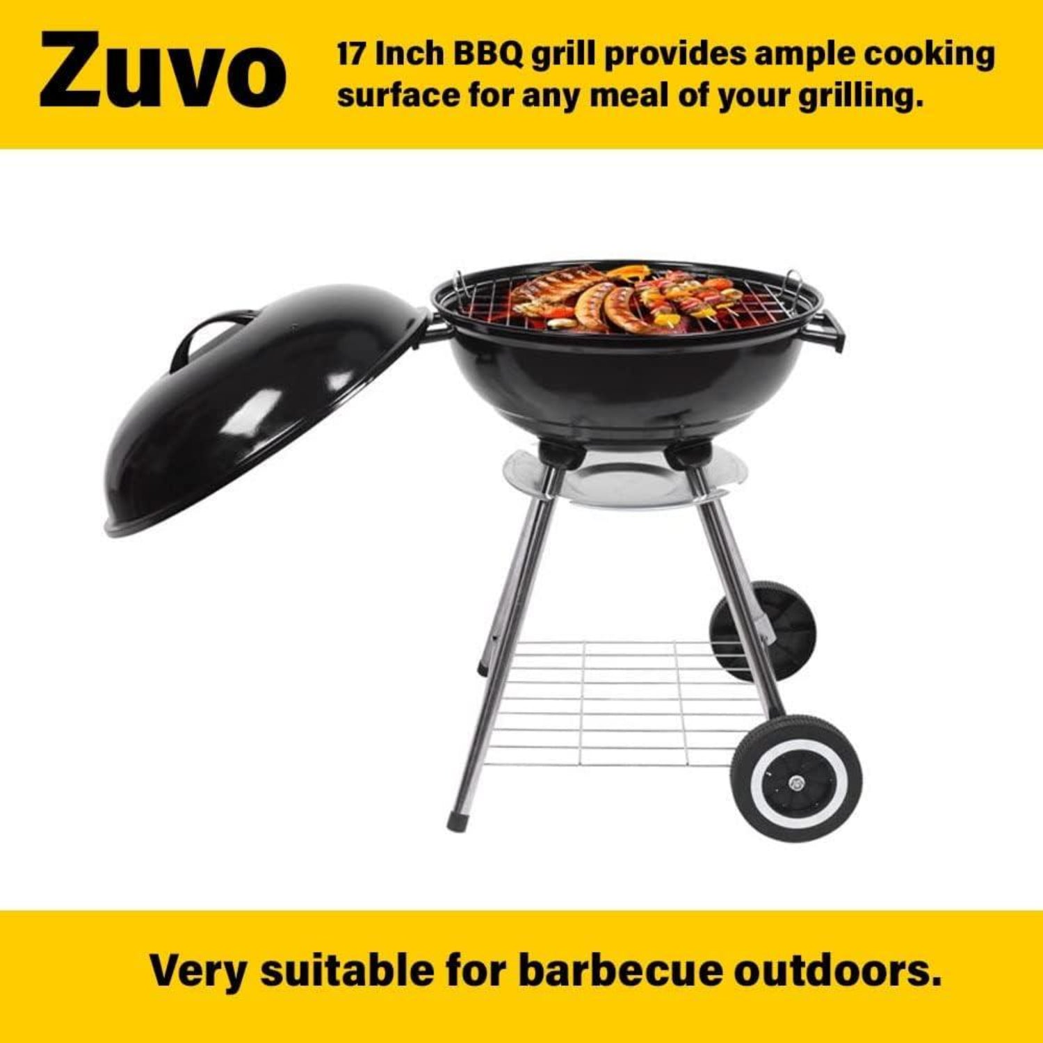 45cm Round Charcoal Bbq Kettle Grill Outdoor Portable Barbecue