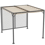 Metal Pergola Patio Sun Shelter Grape Tent Canopy Uv Cut | Beige