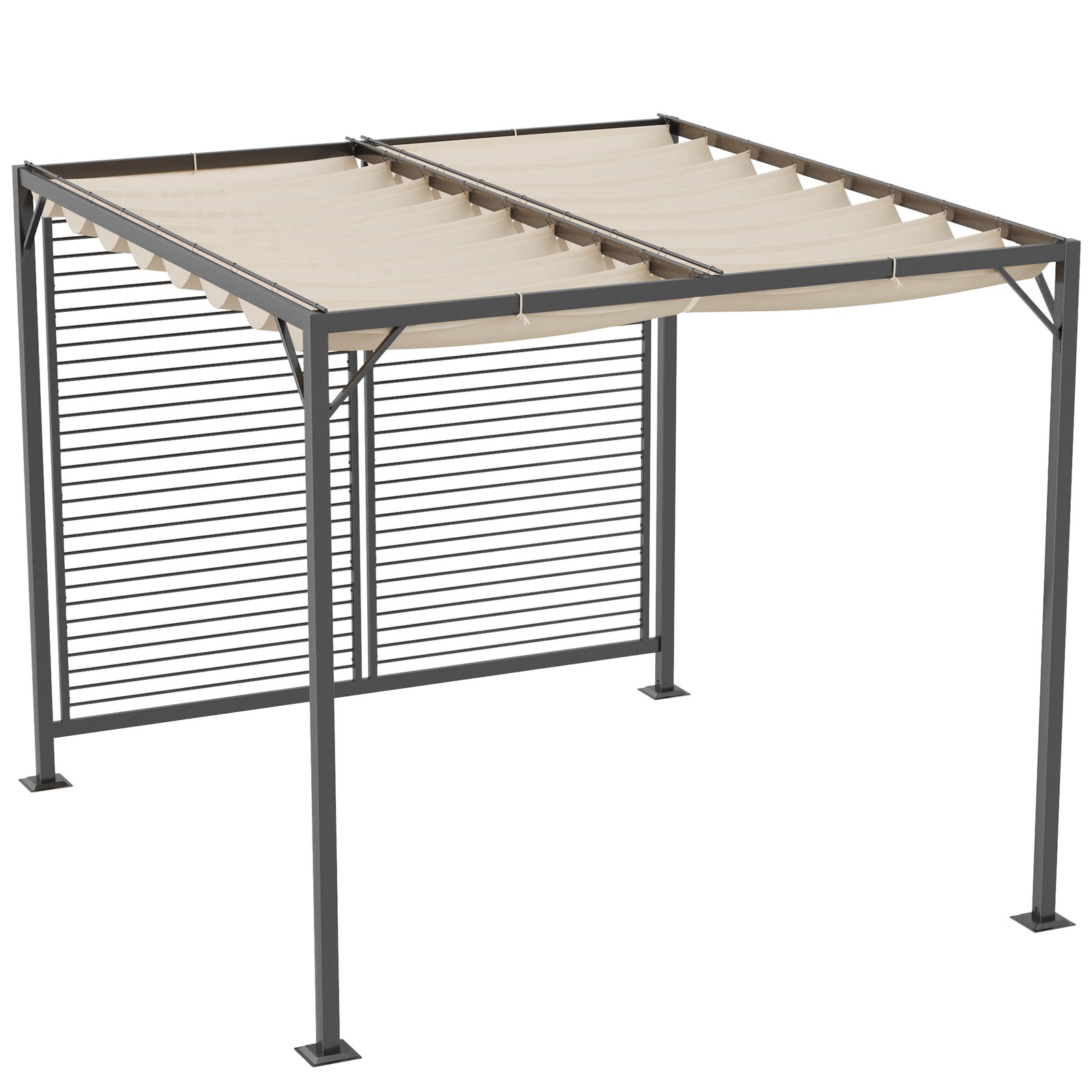 Metal Pergola Patio Sun Shelter Grape Tent Canopy Uv Cut | Beige