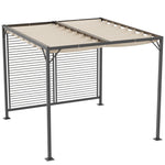 Metal Pergola Patio Sun Shelter Grape Tent Canopy Uv Cut | Beige