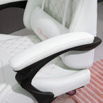 Faux Leather Gaming Chair W/ Arm | White