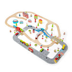 Wooden City Road and Railway Set - 105 Pieces