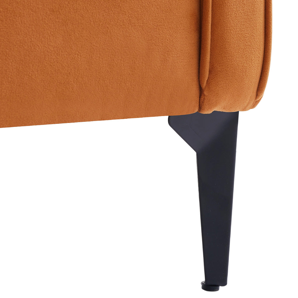 Contemporary Upholstered Armchair – Velvet Accent Chair For Living Room Or Study | Orange