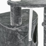 5-tier Grey Sisal Multi-level Cat Tree Tower With Scratching Posts
