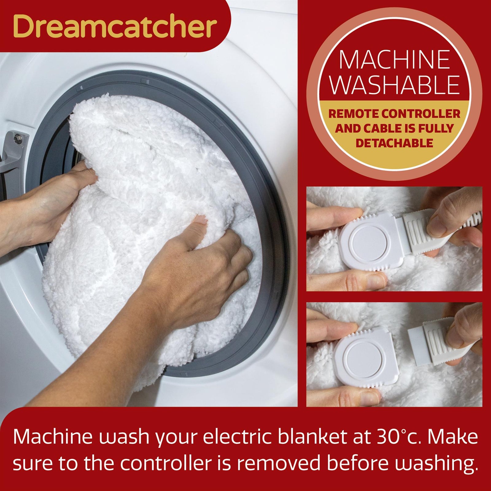 Deluxe Electric Blanket Fully Fitted Polar Fleece Heated Bed Underblanket 3 Heat Settings | Double | White