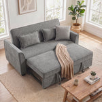 2 Seater Sofa Bed, 4-in-1 Convertible Pull Out Sleeper Sofa | Grey