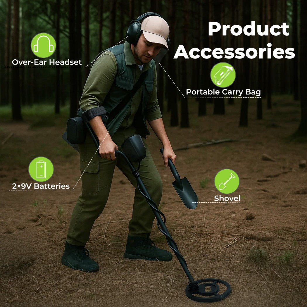 Metal Detector Professional Waterproof For Beginner 4 Search Mode | Black