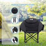 Moon Camping Chair - Portable Outdoor Premium Folding Chair For Adults With Magazine Pocket, Cup Holder & Carry Bag - Heavy Duty Foldable Chair | Single