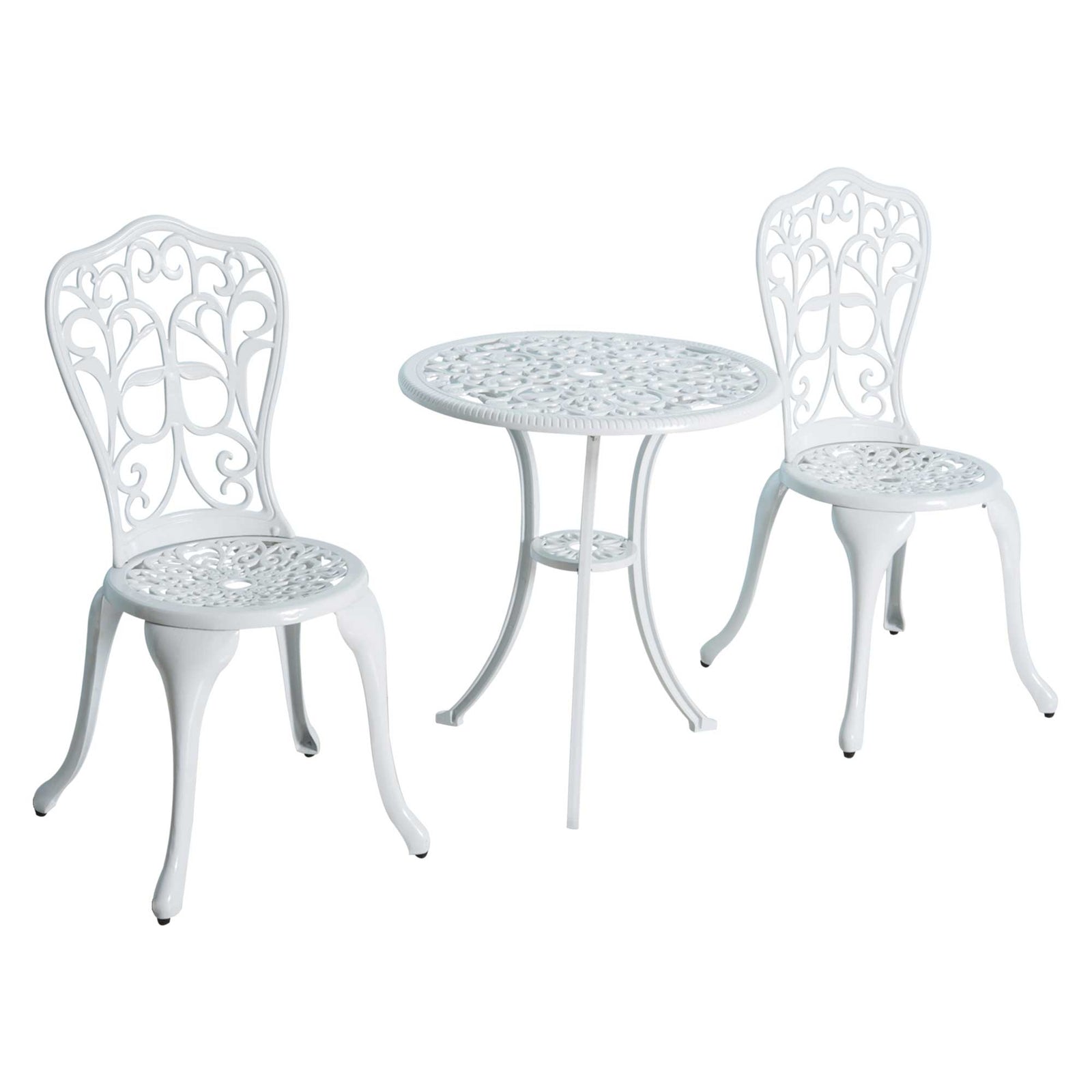 3 Pieces Antique Garden Bistro Set For 2 , White