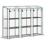 3 Tier Lean-to Mini Greenhouse W/ Plastic Cover