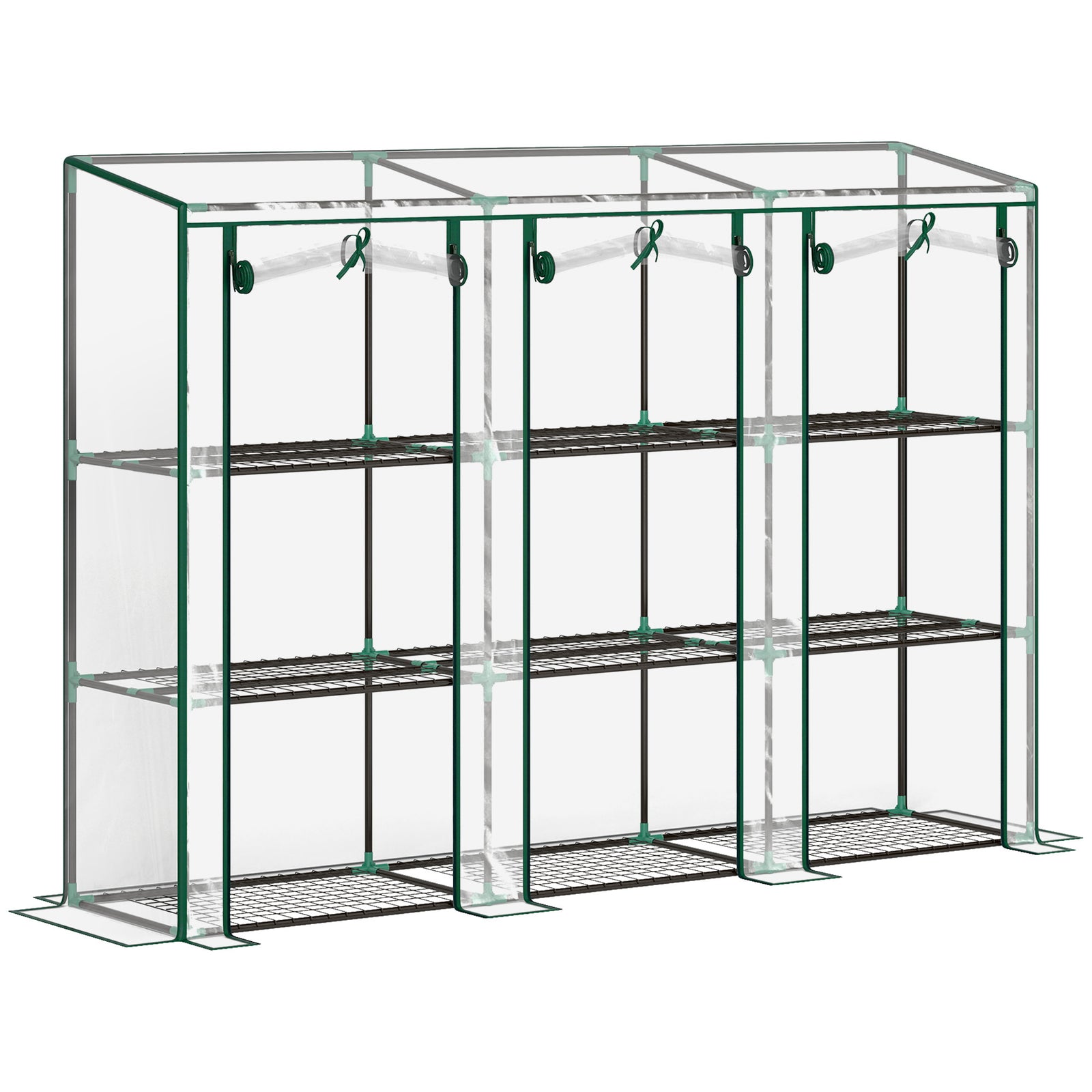 3 Tier Lean-to Mini Greenhouse W/ Plastic Cover