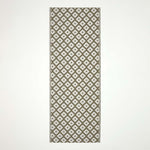 Luxury Outdoor Rug Waterproof Reversible For Garden Patio 100% Recycled, Green May Geometric | 75cm x 200cm | Olive