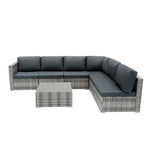 Rattan Modular 7 Piece Furniture Set - Grey | Grey