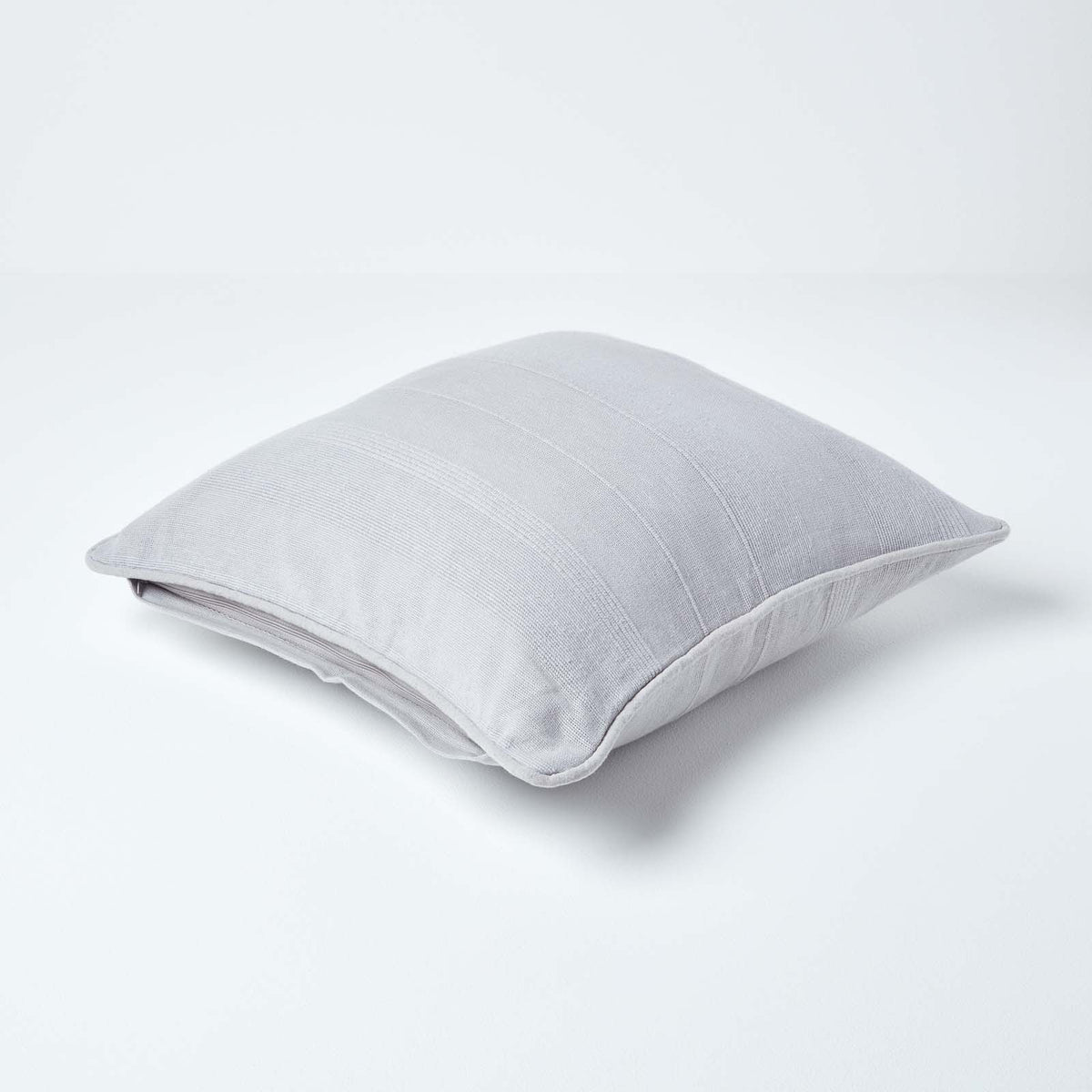 Cotton Rajput Ribbed Cushion Cover | 60cm x 60cm | Silver Grey