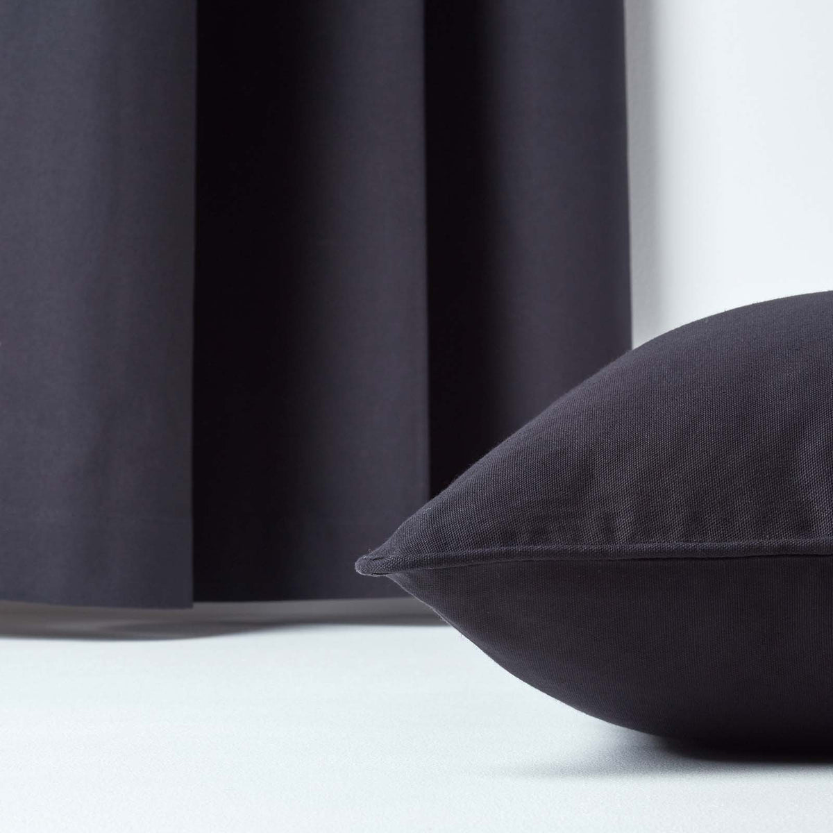 Cotton Plain Cushion Cover | 45cm x 45cm | Black