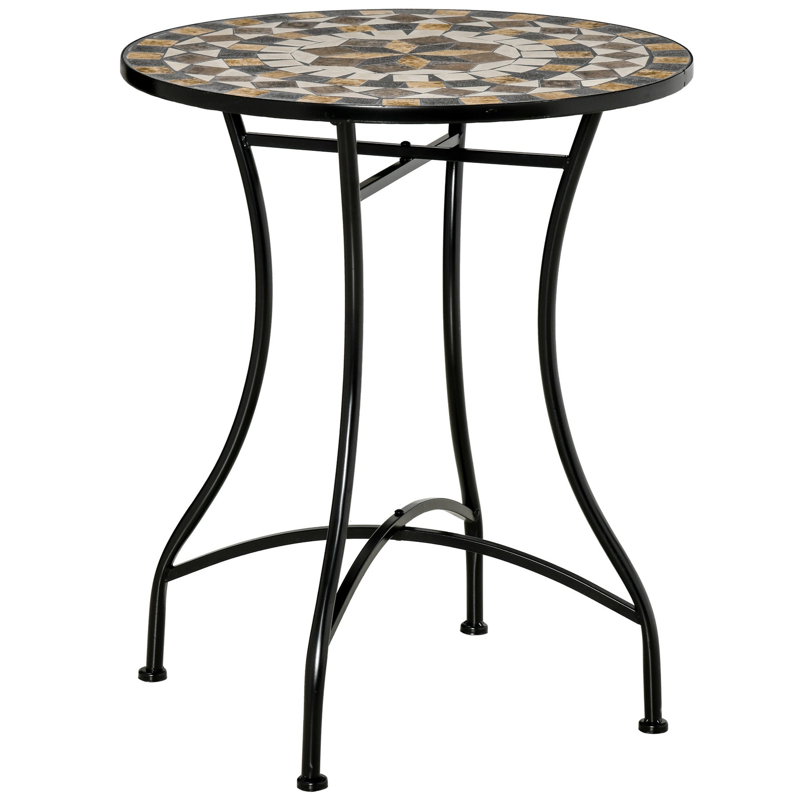 60cm Mosaic Round Bistro Table Outdoor Garden Side Table