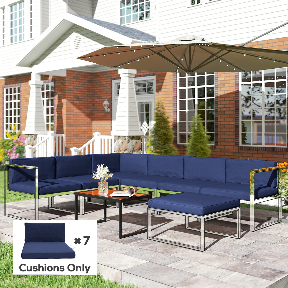 Outsunny Replacement Cushions For Outdoor Furniture Garden Seat Cushion Pad