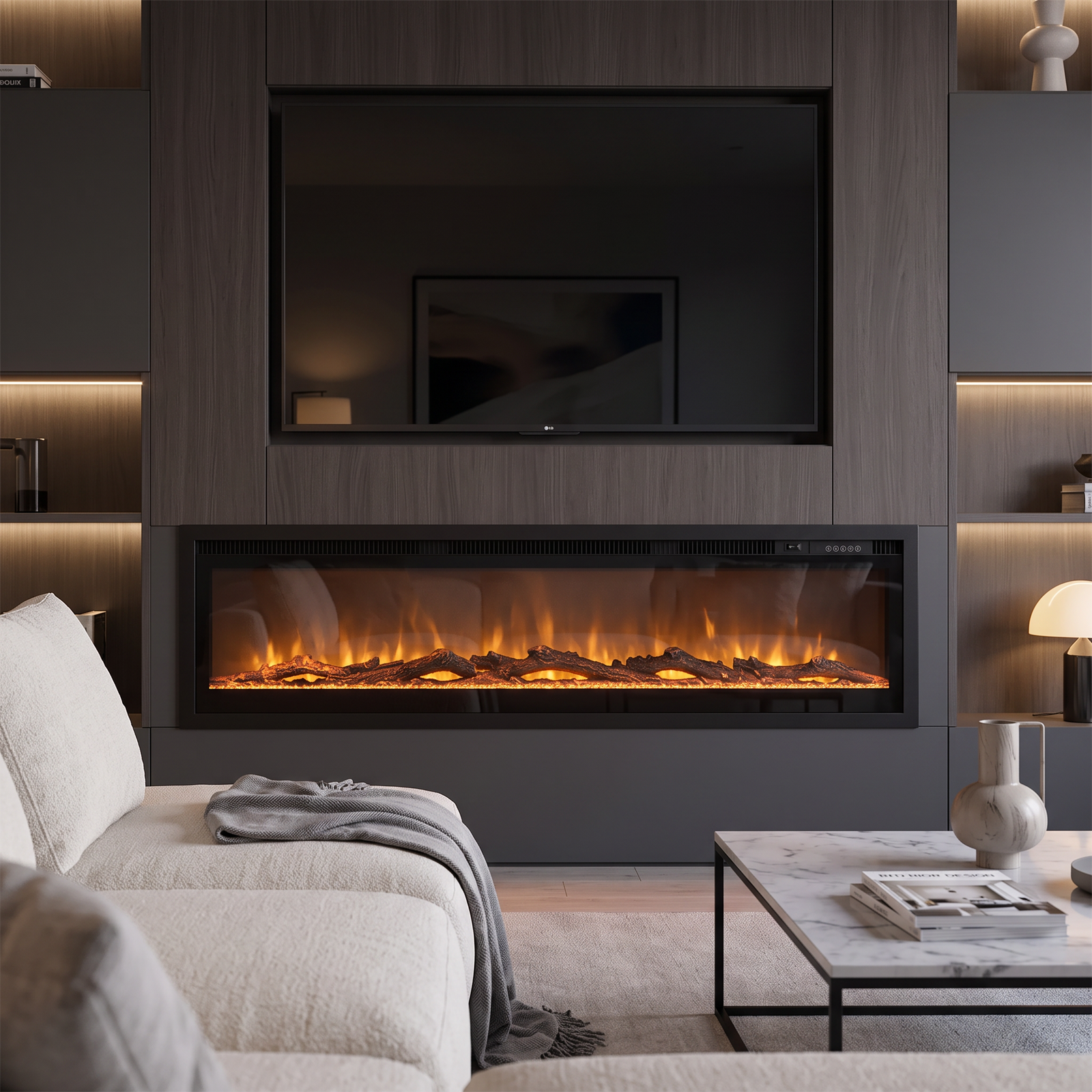 Breeins 1800w Electric Fireplace With Wifi & Remote Control