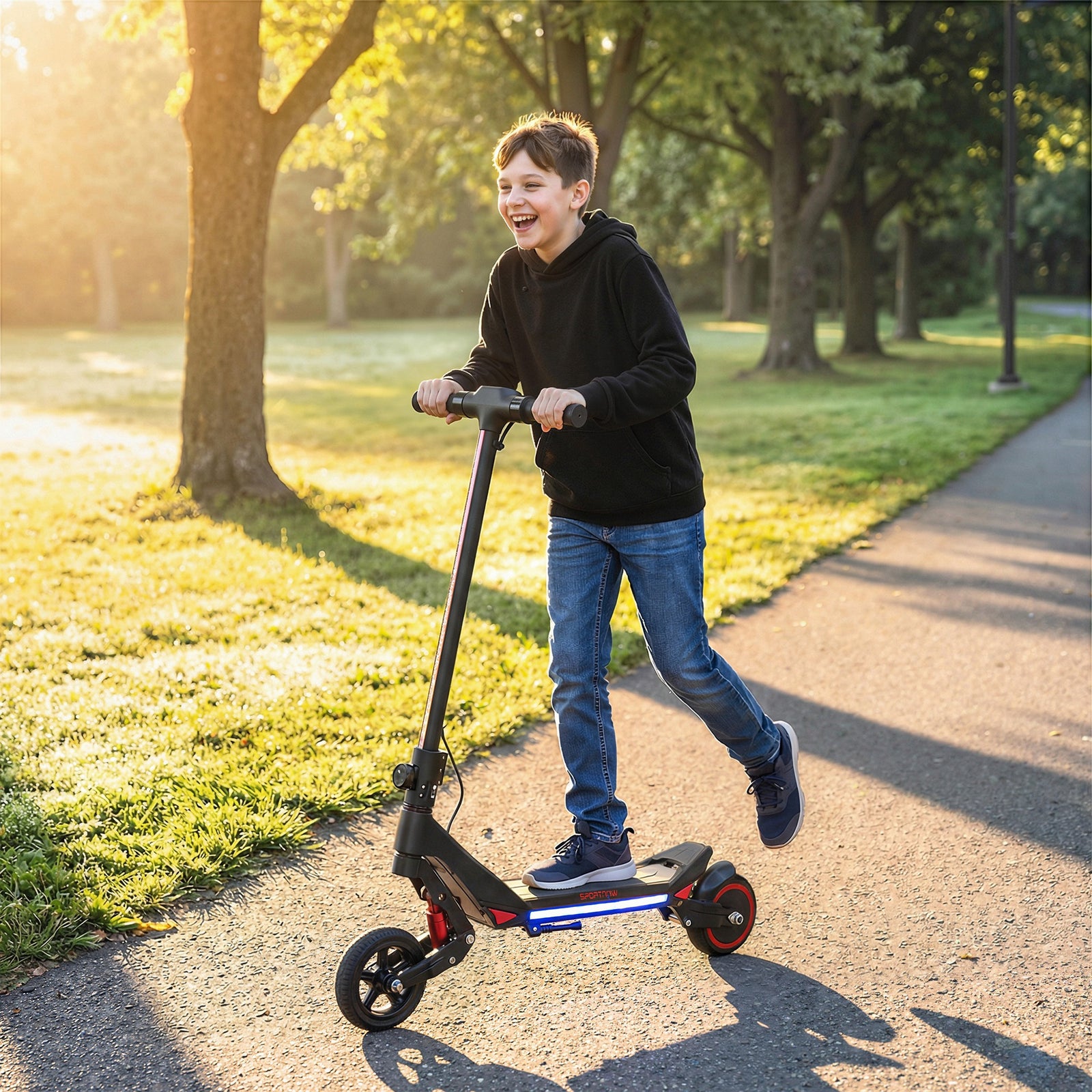 Electric Scooter For Kids, Foldable E Scooter For Age Age 6+ | Black
