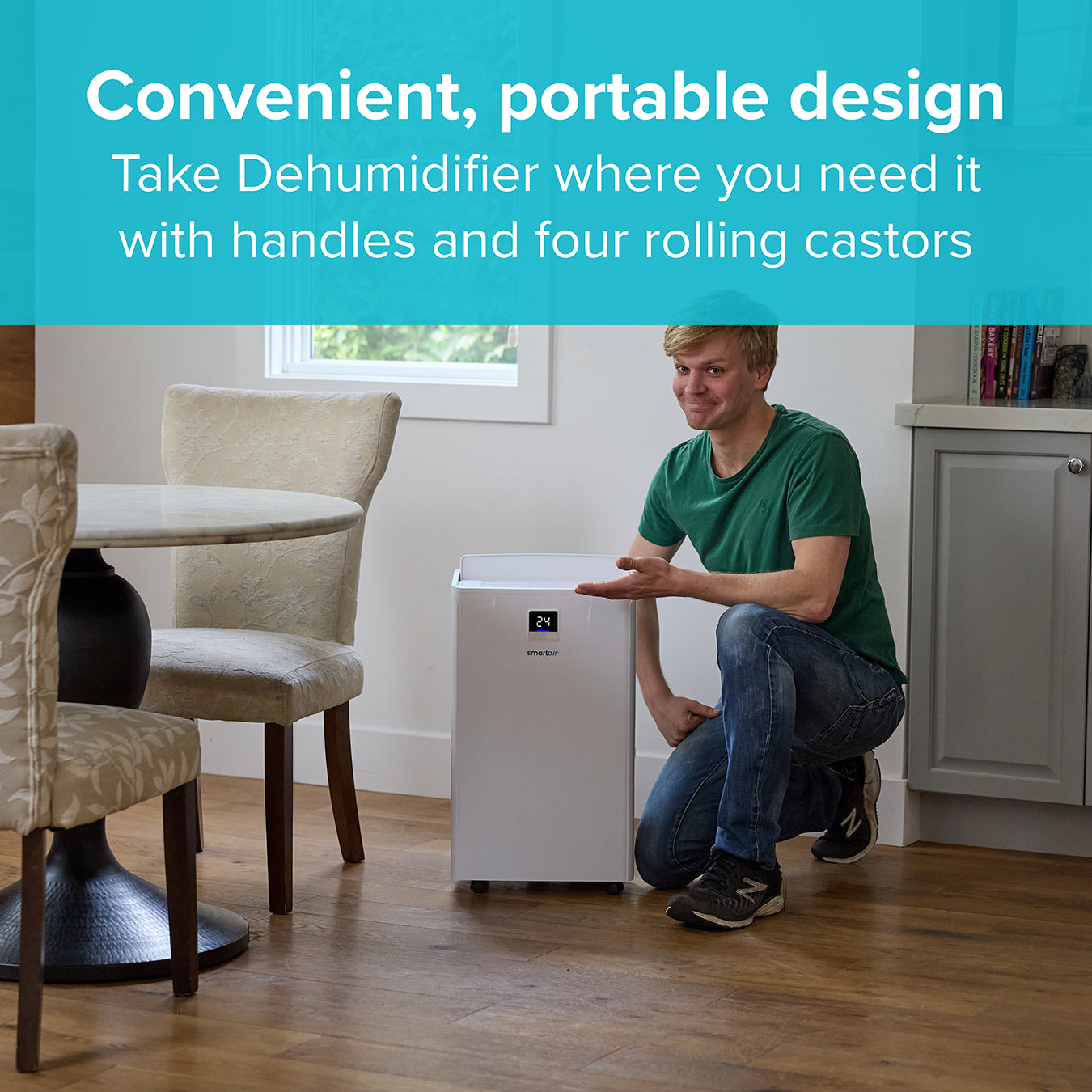 Dehumidifier - 20 Litre Capacity - 5.5L Tank - For Home & Office - Prevents Damp, Mould & Condensation - Helps with Drying Laundry - Humidity Sensor