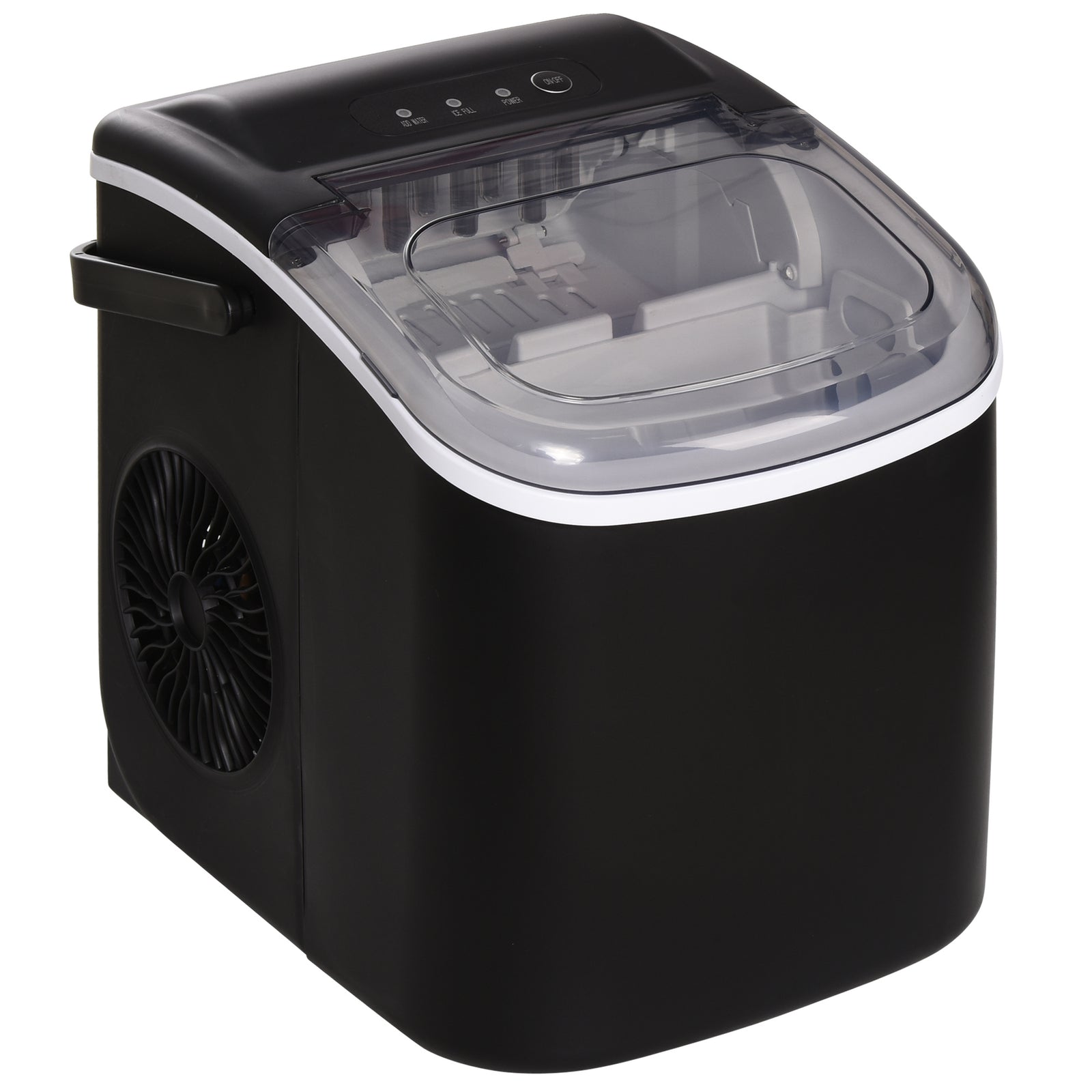Ice Maker With Ice Scoop 12kg In 24hrs 9 Cubes In 6 To 12min | One Size | Black