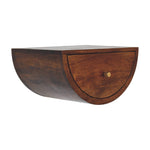 Solid Wood Chestnut Crescent Floating Bedside