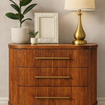 Solid Mango Wood, 3 Drawers, Dark Brown