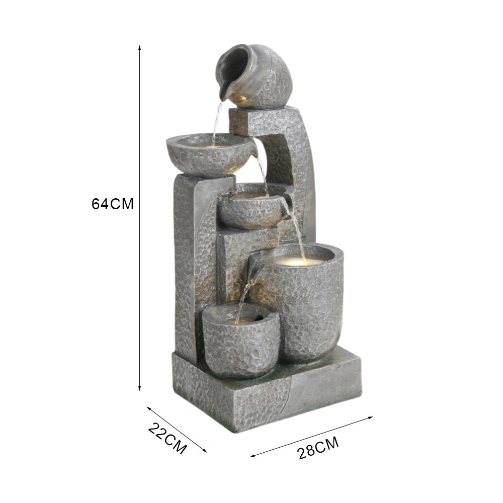 Cascade Solar-powered Water Fountain For Outdoors