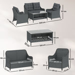4 Piece Rattan Patio Furniture Set With Removable Cushion Covers