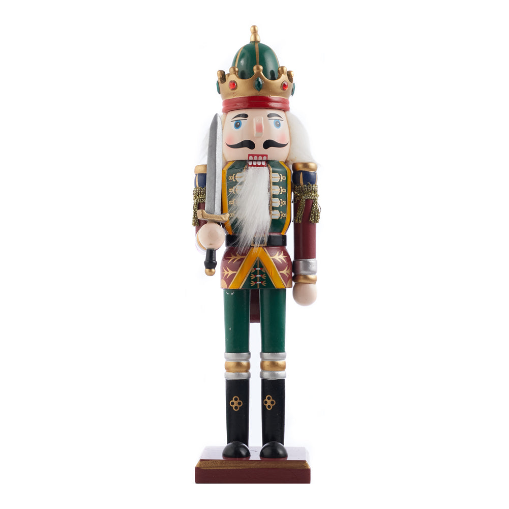 Wooden Nutcracker Soldier Figurine Christmas Ornament With Sword