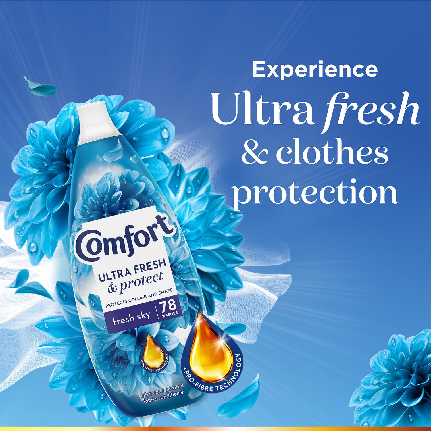 Ultra Fresh & Protect Fabric Conditioner Fresh Sky, 468 Washes, 1.17 L