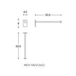 Single Arm Towel Rail, 30cm, Self-adhesive, White, Stick Collection