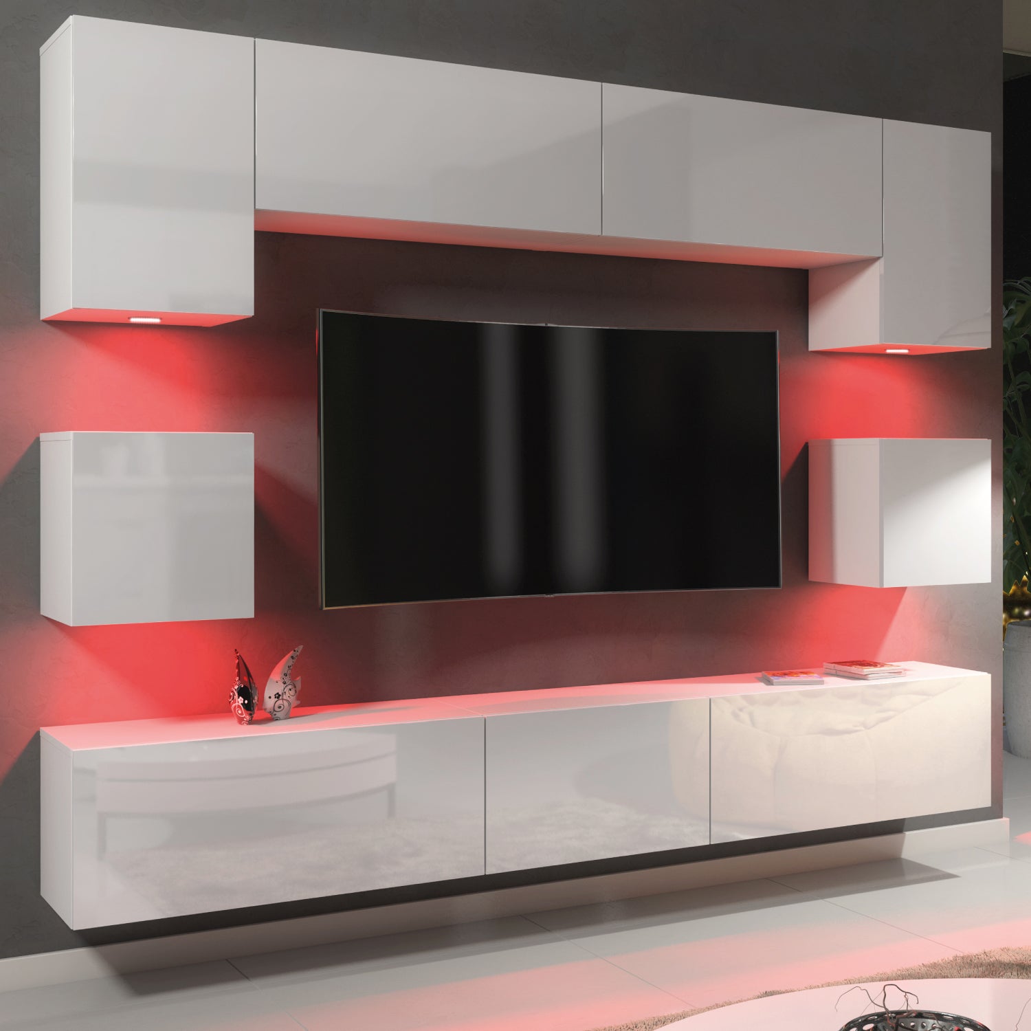 Panorama Wall Tv Unit | White