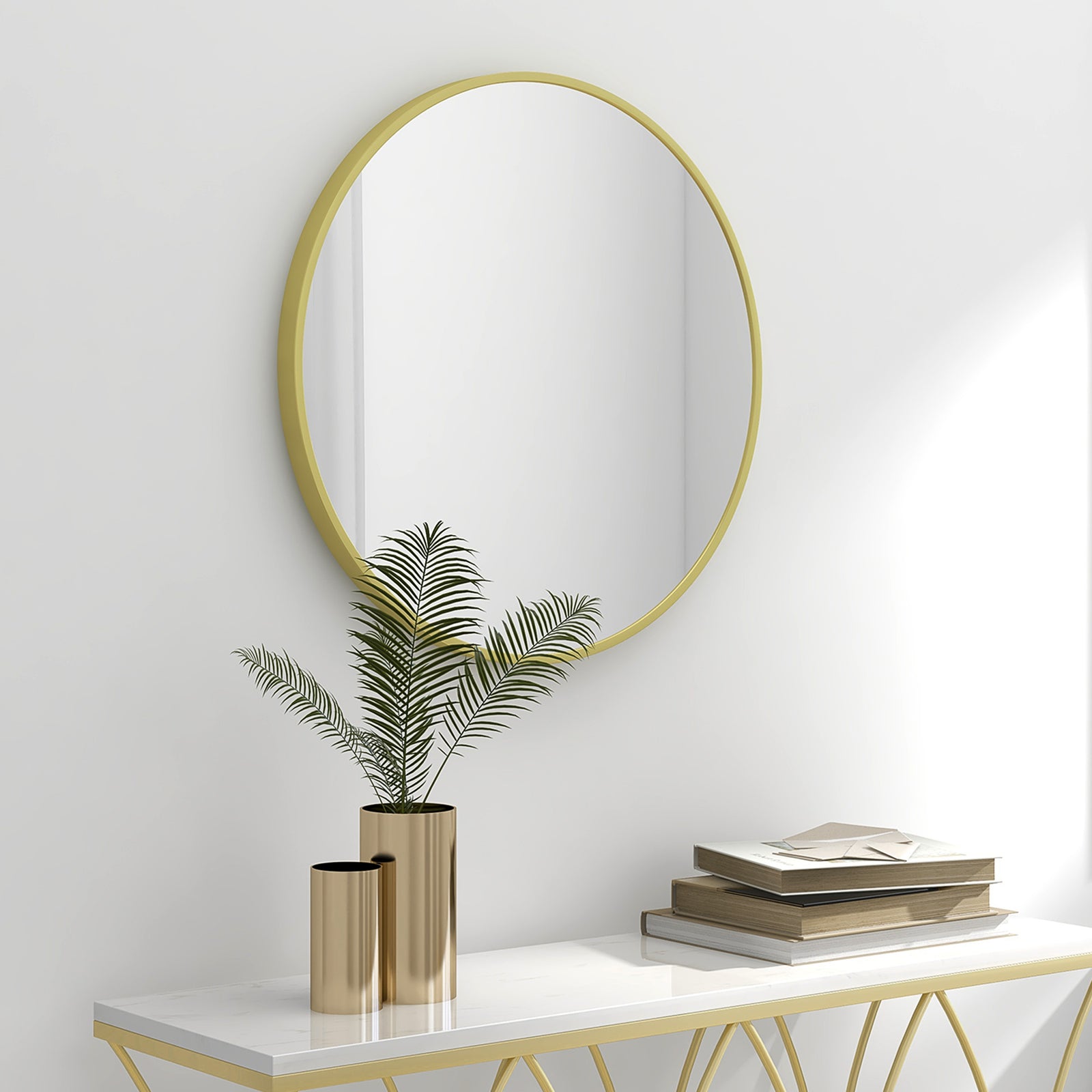 60x60/70x70cm Round Bathroom Mirror Modern Wall Mirror | Medium | Gold