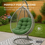 Luxury Garden Round Egg Chair Swing Cushion, 80 X 120 Cm | One Size | Green