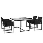 5 Piece Garden Dining Set W/ Adjustable Backrest