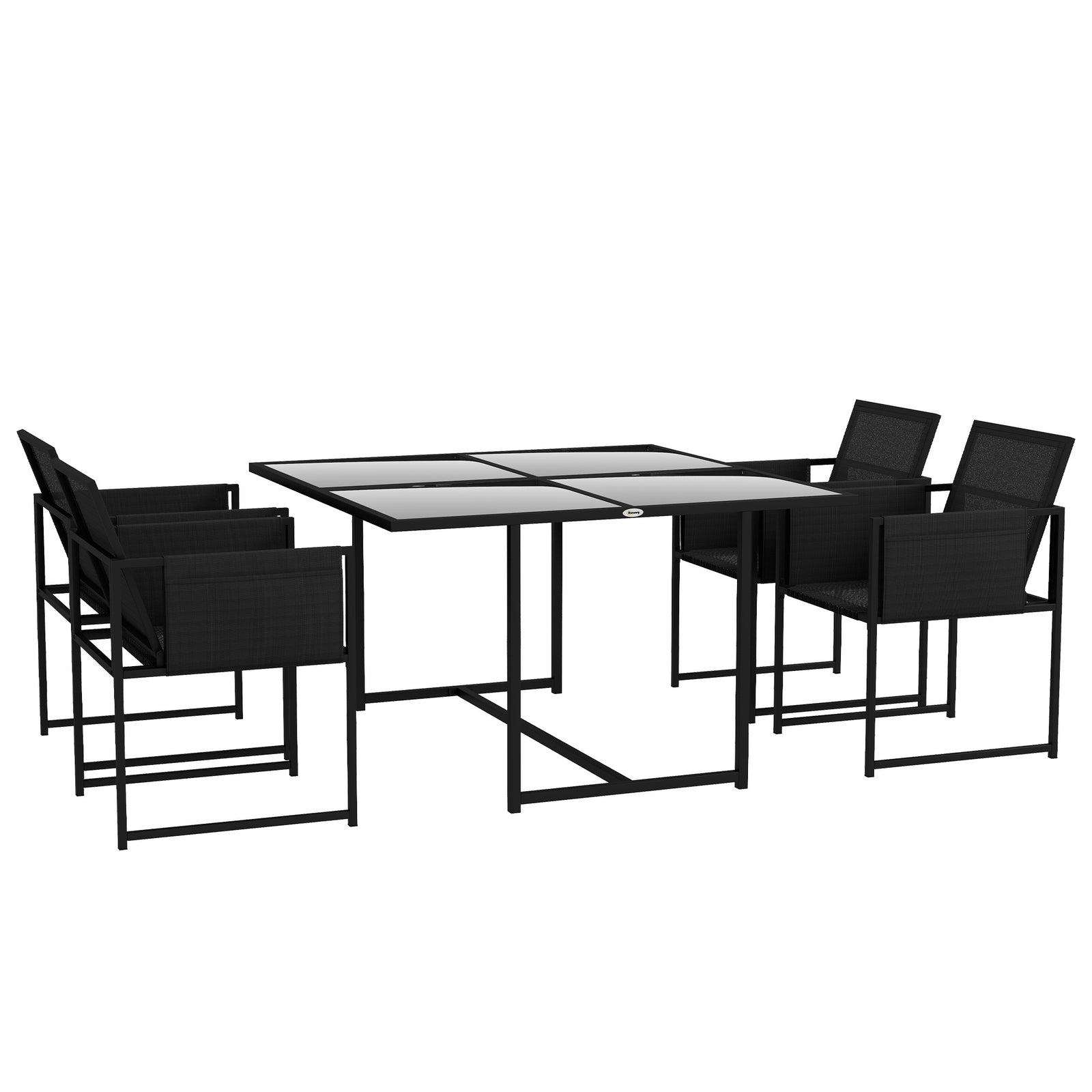 5 Piece Garden Dining Set W/ Adjustable Backrest
