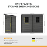 Breeins 8 X 4ft Outdoor Tool Storage Shed With Pent Roof For Garden