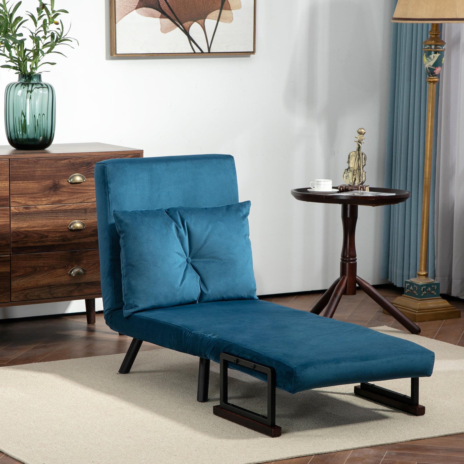 Click Clack Single Chair Bed Settee For Living Room | One Size | Blue