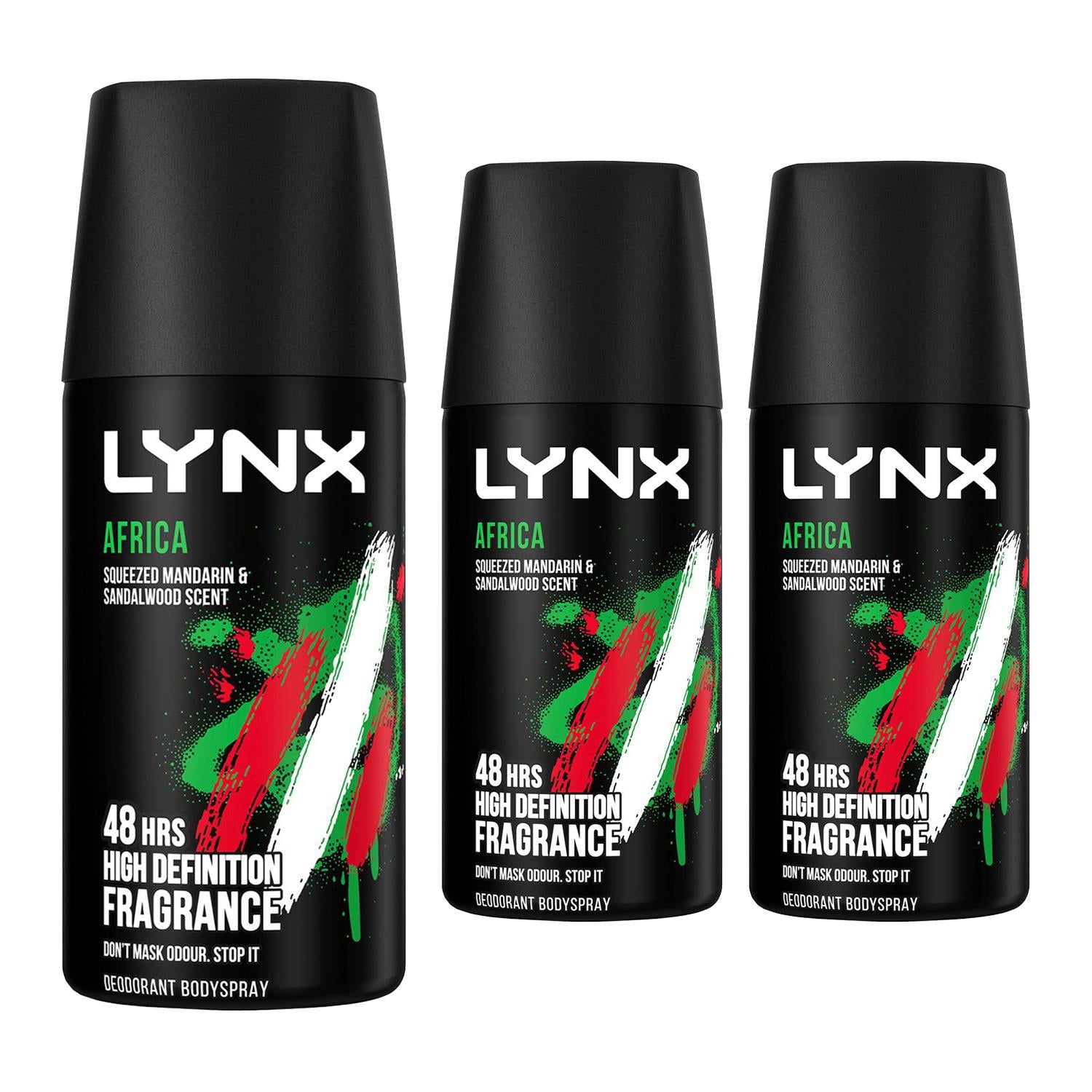 Body Spray Africa 48h High Definition Fragrance Deodorant For Men 35ml, 3pk