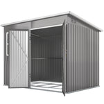 8.5x6ft Galvanised Steel Garden Shed With Foundation Kit