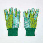 Children's Gardening Gloves With Green Floral Design | One Size | Green