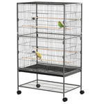 Large Bird Cage Budgie Cage For Finch Canaries Parrot With Stand | Gray