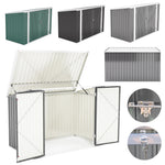 Garden Storage Shed Bike Metal Pent Tool Shed House Galvanized Steel Can Put 3-4 Bicycles (d105x W210x H130cm) | Charcoal Black