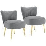 Set Of 2 Accent Chairs Wingback Armless Chairs For Bedroom | One Size | Gray