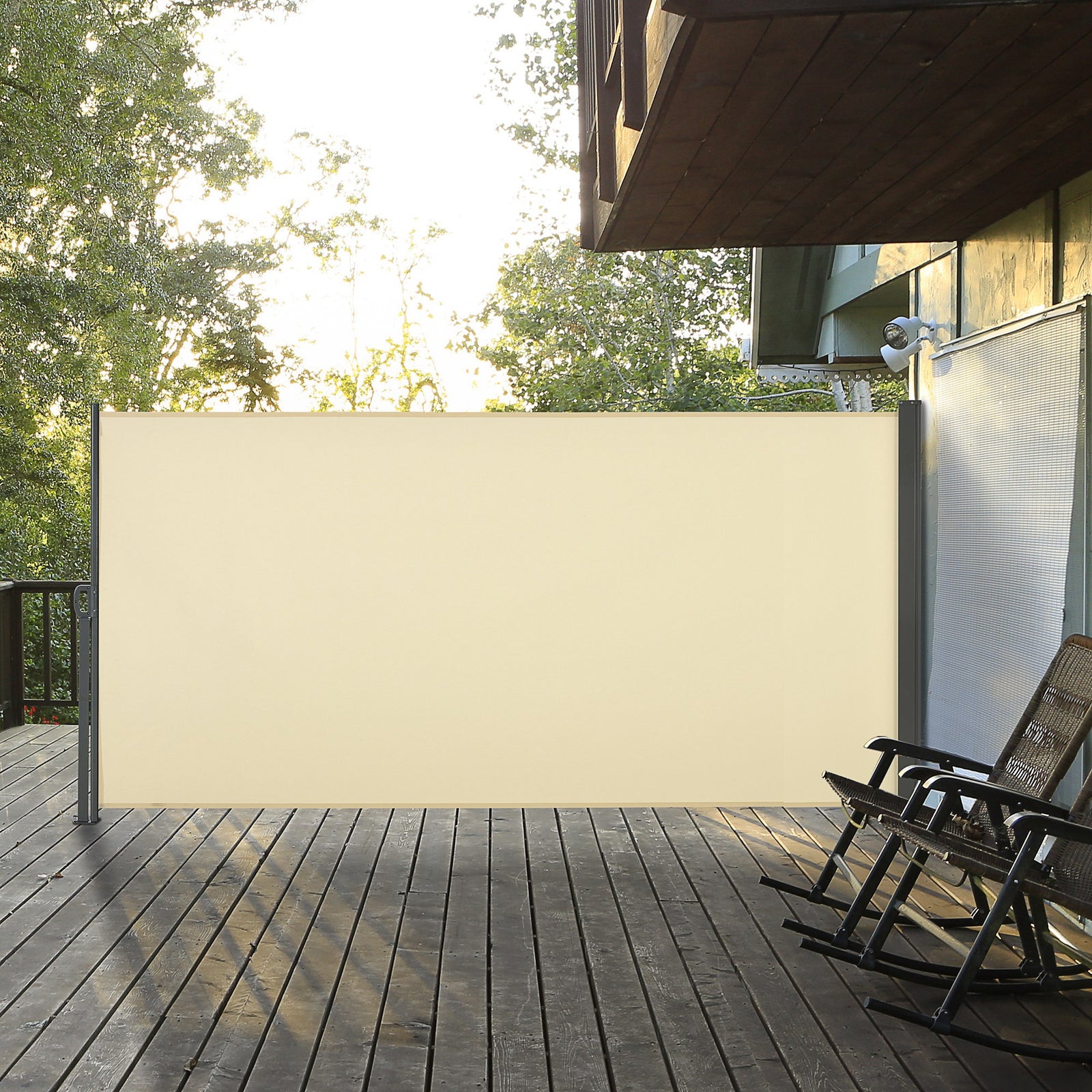 Retractable Sun Side Awning Screen | Small | Cream