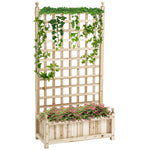 Garden Planter With Trellis Indoor Outdoor, Natural